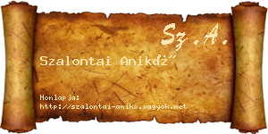 Szalontai Anikó névjegykártya