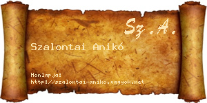 Szalontai Anikó névjegykártya